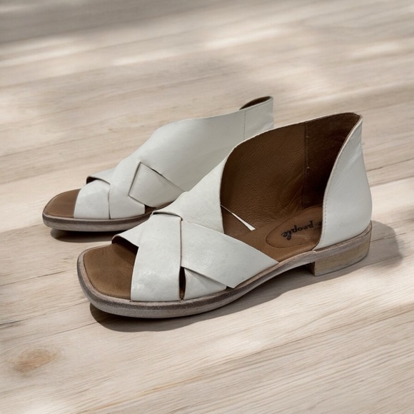 FREE PEOPLE Sun Valley Leather Open-toe D'orsay Sandals in White Size 36 US 5.5 - Picture 7 of 12